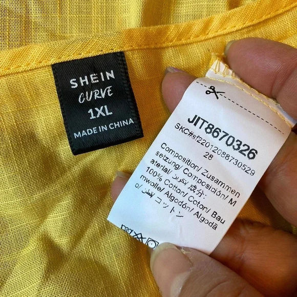 Shein Curve 100% Cotton Cover Up Top Women Size 1XL - Picture 4 of 6